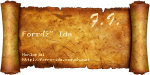 Forró Ida névjegykártya