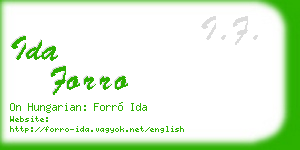 ida forro business card